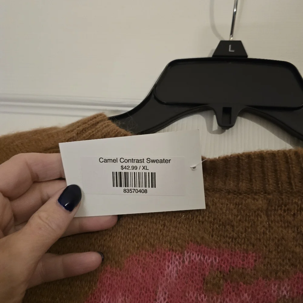 ENTRO Brown Floral Sweater  Size XL-- Brand New With Tags - Picture 9 of 9